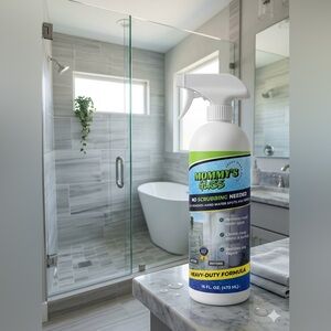 Mommy’s Glass NO SCRUBBING, 2-1 Removes Hard Water Spots and Repels